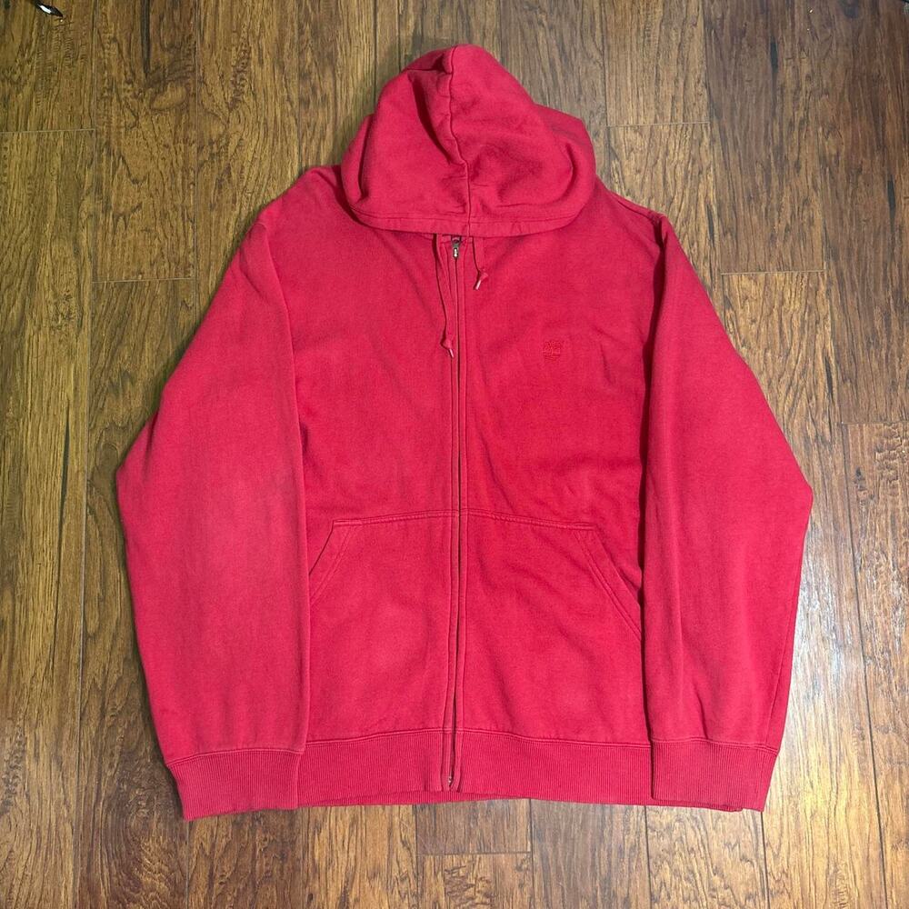 Vintage timberland stratham issue authentic red zipup hoodie